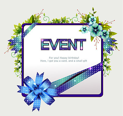 EPS 식물 템플릿 꽃 리본 잎 카드템플릿 프레임 선물 틀 이벤트 사람없음 장식 축하 생일 축하카드 생일축하 이미지템플릿 카드프레임 기념일 컨셉 카드_감사 파일형식 벡터