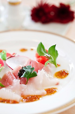포토 JPG 해외기획촬영 그릇 접시 음식 2010년일본 요리 사람없음 생선요리 참치광어카르파쵸 카르파쵸 국내포토 식기 어류 파일형식