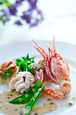 포토 JPG 해외기획촬영 그릇 접시 음식 2010년일본 새우 요리 사람없음 해물요리 브루블랑소스 해산물브루블랑소스 국내포토 식기 갑각류 소스_음식 해산물 파일형식