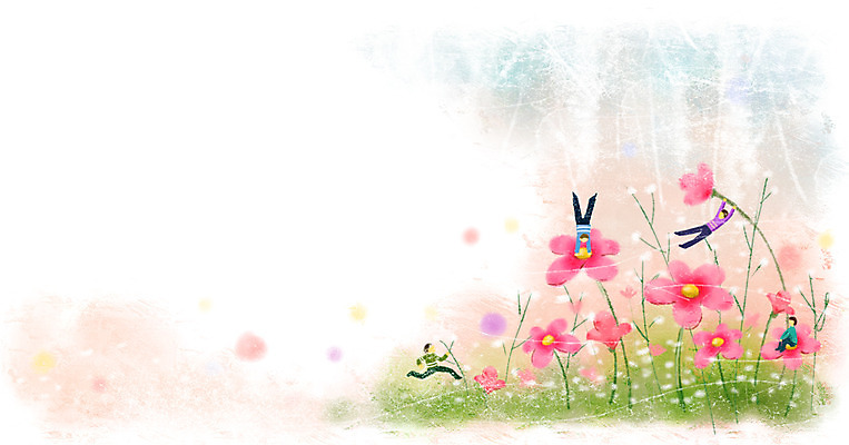 PSD 식물 꽃 문화 예술 백그라운드 일러스트 상상 페인터 문화예술 사람 여러명 판타지 축제 풀 꽃박람회 꽃축제 국내일러스트 다수 페인팅 박람회 파일형식