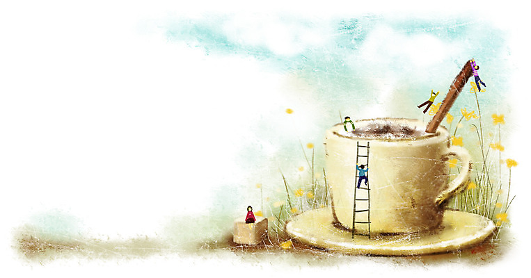 PSD 식물 구름 접시 꽃 문화 커피 예술 백그라운드 일러스트 사다리 상상 페인터 하늘 문화예술 티타임 휴식 잔 사람 여러명 컵 판타지 숟가락 축제 커피잔 찻잔 티스푼 각설탕 국내일러스트 자연요소 식기 음료 다수 컨셉 페인팅 수저 도구 설탕 파일형식