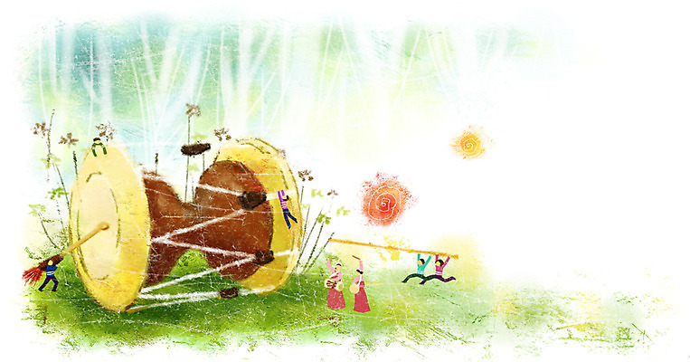 PSD 한국문화 한국전통 전통 문화 예술 악기 음악 백그라운드 일러스트 상상 페인터 문화예술 타악기 국악기 국악 사람 여러명 축제 연주자 한복 장구 민속 장구채 국내일러스트 동양문화 다수 페인팅 한국 음악가 전통의상 파일형식