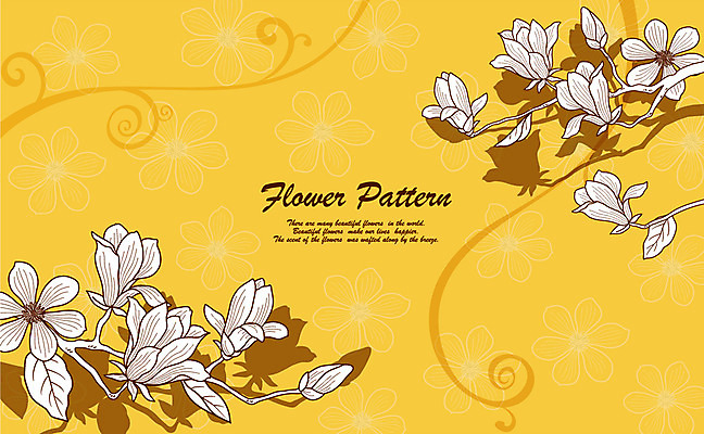 EPS 식물 사계절 계절 꽃잎 꽃 실루엣 컬러 백그라운드 무늬 꽃무늬 패턴 꽃백그라운드 일러스트 자연 사람없음 노란색 봄 목련 플라워패턴 봄배경 국내일러스트 촬영기법 생태계 파일형식 벡터