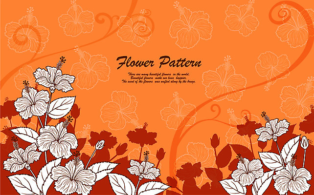 EPS 식물 사계절 계절 꽃잎 꽃 실루엣 컬러 백그라운드 무늬 꽃무늬 패턴 꽃백그라운드 일러스트 자연 사람없음 여름 주황색 플라워패턴 히비스커스 국내일러스트 촬영기법 생태계 파일형식 벡터