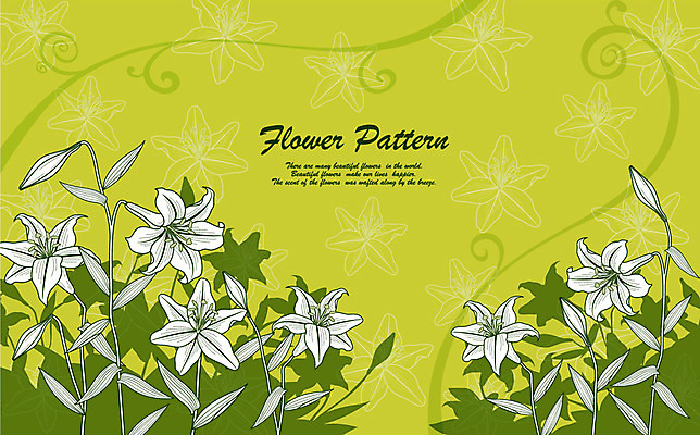 EPS 식물 사계절 계절 꽃잎 꽃 실루엣 컬러 백그라운드 무늬 꽃무늬 패턴 꽃백그라운드 일러스트 자연 사람없음 초록색 여름 백합 플라워패턴 국내일러스트 촬영기법 생태계 파일형식 벡터