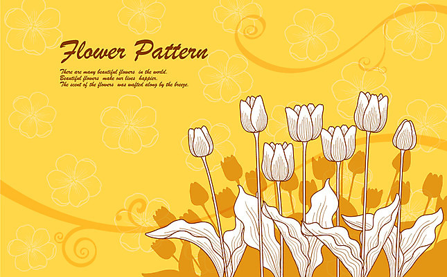 EPS 식물 사계절 계절 꽃잎 꽃 실루엣 컬러 백그라운드 무늬 꽃무늬 패턴 꽃백그라운드 일러스트 자연 사람없음 노란색 봄 튤립 플라워패턴 봄배경 국내일러스트 촬영기법 생태계 파일형식 벡터