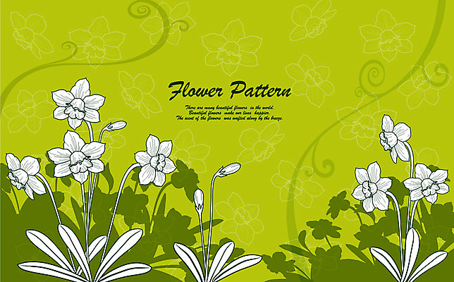 EPS 식물 사계절 계절 꽃잎 꽃 실루엣 컬러 백그라운드 겨울 무늬 꽃무늬 패턴 꽃백그라운드 일러스트 자연 사람없음 초록색 수선화 플라워패턴 겨울배경 국내일러스트 촬영기법 생태계 파일형식 벡터