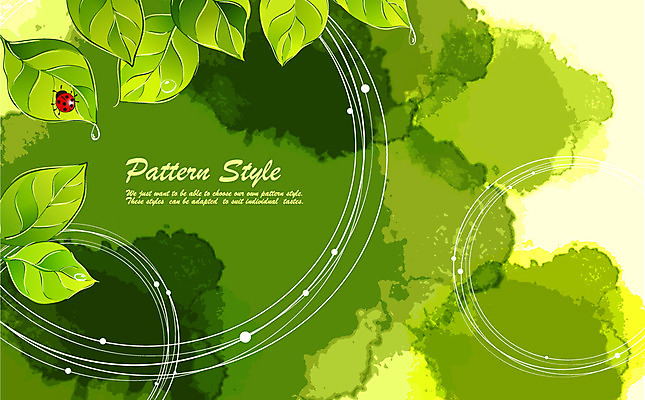 EPS 식물 동물 디자인 계절 컬러 곤충 백그라운드 잎 패턴 일러스트 자연 붓터치 나뭇잎 사람없음 초록색 여름 물방울 원형 숲 이슬 시원함 식물백그라운드 무당벌레 번짐 국내일러스트 도형 무늬 생태계 파일형식 벡터 효과