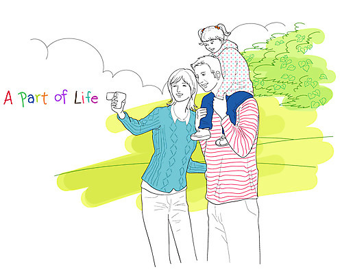 EPS 주간 라이프스타일 여자 남자 딸 행복 어린이 일러스트 가족 엄마 사랑 서기 웃음 사람 소녀 20대 성인 야외 세명 30대 소풍 카메라 사진촬영 촬영 화목 가족라이프 목말 아빠 셀프카메라 캠코더 기념사진 국내일러스트 자연요소 감정 컨셉 관계 모션 표정 청년 생활 장년 전자제품 야외활동 파일형식 벡터