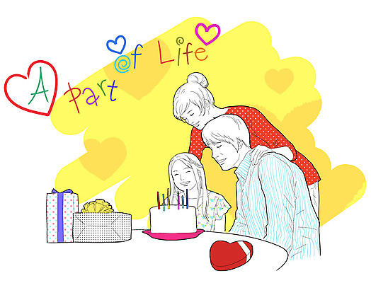 EPS 라이프스타일 여자 남자 행복 어린이 일러스트 가족 사랑 사람 소녀 20대 성인 30대 케이크 가족라이프 생일파티 국내일러스트 감정 관계 디저트 청년 생활 장년 생일 파일형식 벡터