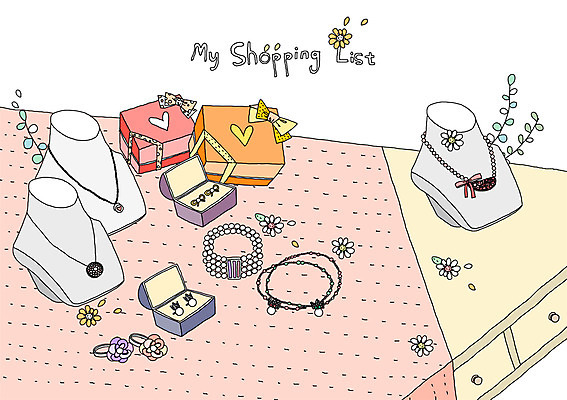 PSD 잡화 꽃잎 꽃 백그라운드 일러스트 목걸이 장신구 팔찌 탁자 실내 선물 사람없음 선물상자 쇼핑 귀걸이 머리핀 보석 오브젝트 진주 쇼핑리스트 리스트 보석함 국내일러스트 식물 가구 내부 상자 광석 파일형식