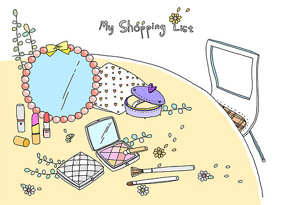 PSD 잡화 꽃잎 꽃 생활용품 백그라운드 의자 일러스트 탁자 실내 사람없음 쇼핑 화장 화장품 거울 립스틱 화장용품 붓 오브젝트 손거울 파우더 아이섀도 쇼핑리스트 리스트 국내일러스트 식물 가구 내부 뷰티 미용용품 파일형식