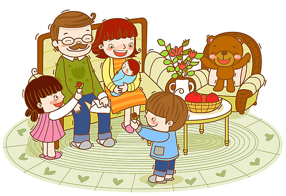 EPS 식물 라이프스타일 여자 남자 꽃 행복 어린이 인형 거실 과일 일러스트 가족 탁자 엄마 실내 선물 미소 웃음 사람 소녀 소년 여러명 성인 라이프 소파 바구니 화목 곰인형 방 아기 아빠 사과 국내일러스트 감정 가구 다수 컨셉 의자 관계 표정 내부 생활 파일형식 벡터