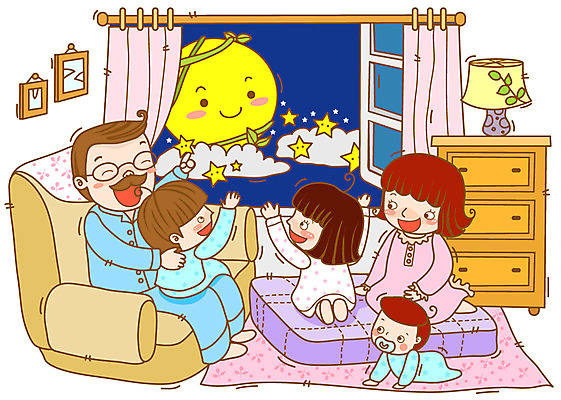 EPS 라이프스타일 여자 남자 행복 별 어린이 액자 일러스트 창문 가족 밤하늘 엄마 실내 미소 웃음 사람 소녀 소년 여러명 성인 라이프 소파 태양 화목 방 보름달 침대 스탠드 아기 커튼 아빠 야간 서랍장 국내일러스트 자연요소 감정 가구 다수 컨셉 의자 관계 하늘 조명 표정 내부 생활 달 파일형식 벡터