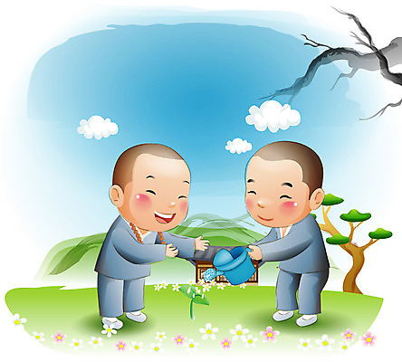 EPS 주간 나무 식물 구름 기념일 남자 꽃 종교 초등학생 어린이 꽃밭 불교 일러스트 하늘 서기 웃음 사람 소년 초원 야외 두명 새싹 물뿌리개 부처님오신날 나뭇가지 승려 물주기 종교캐릭터 동자승 남자만 어린이만 소년만 불교캐릭터 일러캐릭터 자연요소 캐릭터 학생 모션 표정 이벤트 성직자 파일형식 벡터