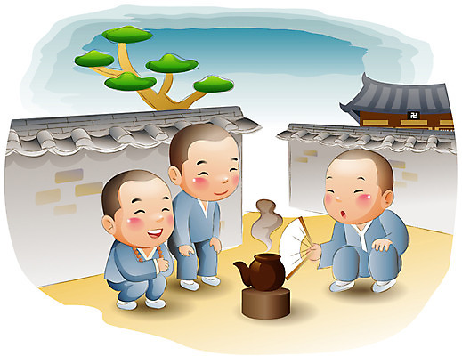 EPS 나무 식물 건축물 기념일 남자 건축 종교 초등학생 어린이 불교 일러스트 돌담 웃음 사람 소년 야외 건물 세명 담장 부처님오신날 부채 연기 한약 승려 종교캐릭터 동자승 약탕기 보약 부채질 남자만 어린이만 소년만 불교캐릭터 일러캐릭터 캐릭터 학생 주방용품 표정 이벤트 약 돌_바위 성직자 파일형식 벡터