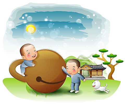 EPS 나무 식물 동물 건축물 기념일 남자 건축 종교 초등학생 어린이 불교 일러스트 종교용품 사람 소년 야외 두명 건물 부처님오신날 보름달 달 개 강아지 승려 불교용품 종교캐릭터 동자승 목탁 남자만 어린이만 소년만 불교캐릭터 일러캐릭터 자연요소 캐릭터 학생 포유류 이벤트 반려동물 성직자 파일형식 벡터