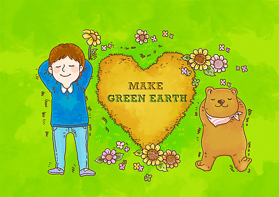 주간 PSD 남자 꽃잎 꽃 초등학생 어린이 캠페인 일러스트 곰 자연 한명 사람 소년 잔디 야외 눕기 자연보호 환경 그린캠페인 하트 환경보전 그린데이 지구의날 남자만 남자한명만 어린이만 소년만 소년한명만 국내일러스트 자연요소 모양 식물 동물 1 학생 기념일 포유류 모션 데이이벤트 보호 사회이슈 생태계 파일형식