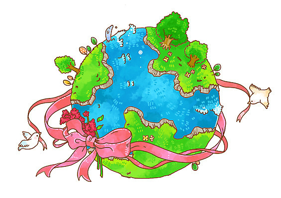 PSD 나무 식물 동물 척추동물 꽃 리본 지구 캠페인 일러스트 자연 조류 사람없음 자연보호 환경 그린캠페인 환경보전 비둘기 그린데이 지구의날 국내일러스트 기념일 데이이벤트 보호 사회이슈 생태계 파일형식