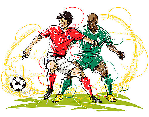 EPS 서양인 외국인 남자 나라 스포츠용품 스포츠 흑인 유니폼 일러스트 축구공 모션 축구선수 운동선수 한국 사람 동양인 20대 성인 두명 운동 구기 축구 아프리카인 드리블 축구경기 국가대표 축구유니폼 경기복 나이지리아 축구대표팀 한국선수 남자만 성인남자만 청년만 청년남자만 성인만 월드싸커 국내일러스트 옷 아시아 공 축구용품 건강 인종 경기 청년 오브젝트 파일형식 벡터 서아프리카