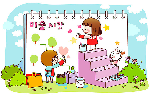 EPS 주간 식물 동물 구름 학생 여자 어린이교육 교육 남자 꽃 초등학생 어린이 일러스트 교과목 하늘 수업 문구용품 학용품 초등학교 초등교육 미술 미소 웃음 사람 소녀 소년 야외 두명 계단 페인트 물감 미술도구 토끼 그리기 스케치북 그림 페인트통 미술교육 어린이만 국내일러스트 자연요소 포유류 학교 모션 문화예술 통 표정 반려동물 오브젝트 파일형식 벡터