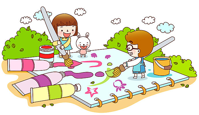 EPS 주간 동물 구름 학생 여자 어린이교육 교육 남자 초등학생 어린이 일러스트 교과목 하늘 수업 초등학교 초등교육 미술 미소 웃음 사람 소녀 소년 야외 두명 페인트 물감 토끼 붓 풀 그리기 그림 페인트통 미술교육 어린이만 국내일러스트 자연요소 식물 포유류 학교 모션 문화예술 통 표정 반려동물 미술도구 파일형식 벡터