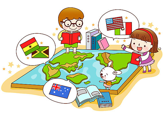 EPS 동물 학생 여자 어린이교육 교육 남자 초등학생 어린이 세계지도 지도 일러스트 교과목 수업 초등학교 초등교육 미소 웃음 사람 소녀 소년 야외 두명 책 세계 토끼 국기 세계사 어린이만 국내일러스트 포유류 학교 표정 반려동물 파일형식 벡터