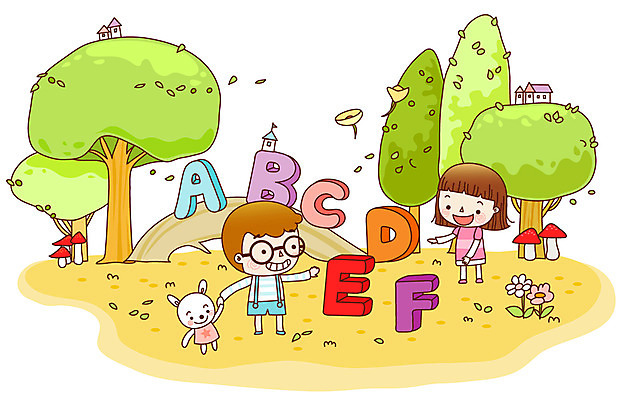 EPS 주간 나무 식물 동물 학생 알파벳 영어 여자 어린이교육 교육 남자 꽃 초등학생 어린이 일러스트 교과목 수업 초등학교 초등교육 영어교육 미소 웃음 사람 소녀 소년 야외 두명 버섯 토끼 어린이만 국내일러스트 자연요소 문자 포유류 학교 표정 반려동물 파일형식 벡터