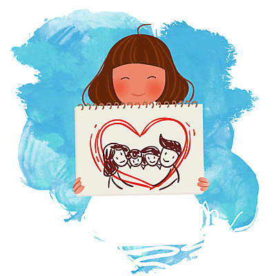 EPS 클립아트 어린이 일러스트 가족 한명 미소 웃음 사람 소녀 자녀 하트 가족라이프 스케치북 그림 여자만 여자한명만 어린이만 소녀한명만 국내일러스트 모양 1 라이프스타일 여자 관계 학용품 표정 소녀만 파일형식 벡터