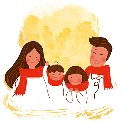 EPS 클립아트 잡화 여자 남자 딸 행복 아들 어린이 다수 일러스트 가족 사랑 미소 웃음 사람 소녀 소년 여러명 성인 부모 목도리 희망 화목 자녀 가족라이프 국내일러스트 라이프스타일 감정 컨셉 관계 표정 파일형식 벡터