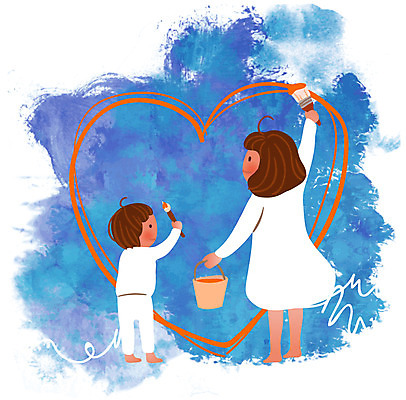 EPS 클립아트 행복 어린이 일러스트 가족 남매 사랑 미소 웃음 사람 소녀 소년 두명 화목 페인트 하트 가족라이프 색칠 그리기 낙서 그림 페인트붓 동생 누나 어린이만 국내일러스트 모양 라이프스타일 여자 남자 감정 컨셉 관계 모션 표정 붓 파일형식 벡터