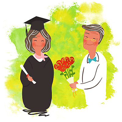 EPS 클립아트 여자 할아버지 노년 남자 행복 할머니 꽃다발 일러스트 학사모 졸업 졸업식 기념 사랑 미소 웃음 사람 성인 두명 노부부 축하 가족라이프 가운 졸업가운 졸업장 노인만 성인만 국내일러스트 모자_잡화 라이프스타일 부부 옷 교육 꽃 감정 컨셉 가족 표정 파일형식 벡터