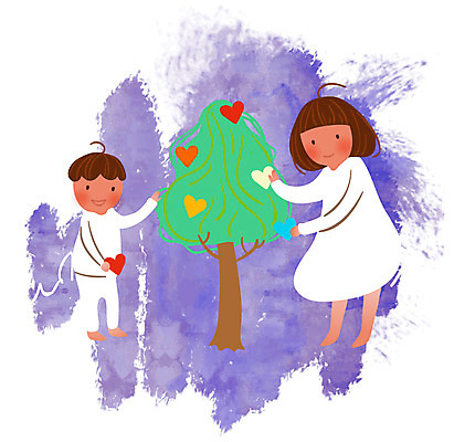 EPS 클립아트 나무 여자 남자 어린이 일러스트 가족 남매 사랑 미소 웃음 사람 소녀 소년 두명 희망 화목 하트 가족라이프 하트나무 어린이만 국내일러스트 모양 식물 라이프스타일 감정 컨셉 관계 표정 파일형식 벡터