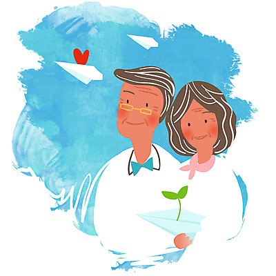 EPS 클립아트 식물 부부 커플 여자 할아버지 노년 남자 할머니 일러스트 사랑 미소 웃음 사람 성인 두명 노후 새싹 노부부 희망 화목 하트 가족라이프 종이비행기 노인만 성인만 국내일러스트 모양 라이프스타일 감정 컨셉 가족 관계 표정 종이접기 파일형식 벡터