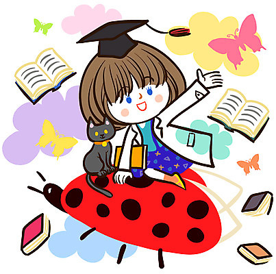 EPS 클립아트 동물 구름 캐릭터 학생 여자 어린이교육 교육 초등학생 어린이 나비 곤충 일러스트 학사모 포유류 생물 교육캐릭터 초등학교 초등교육 한명 미소 웃음 사람 소녀 라이프 책 반려동물 스쿨라이프 고양이 무당벌레 초등생활 생물시간 여자만 여자한명만 어린이만 소녀만 소녀한명만 국내일러스트 일러캐릭터 자연요소 모자_잡화 1 라이프스타일 졸업 학교 표정 생활 파일형식 벡터