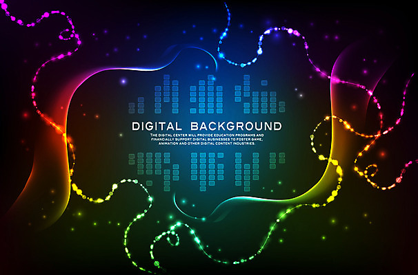 EPS 선 음악 백그라운드 무늬 곡선 일러스트 디지털백그라운드 사람없음 그래픽 빛 컬러풀 디지털 입체 파장 기하학 스파크 국내일러스트 컬러 문화예술 파일형식 벡터