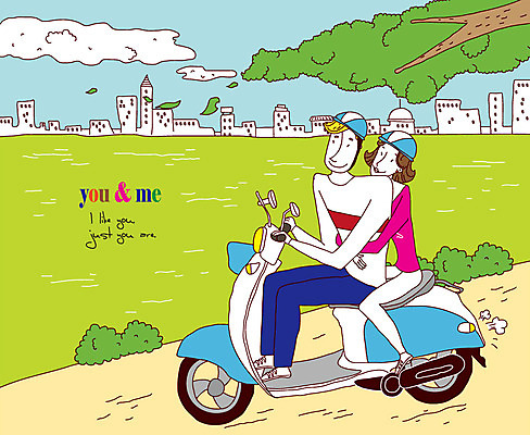 EPS 주간 나무 식물 구름 건축물 커플 여자 남자 건축 감정 길 육상교통 잎 데이트 일러스트 하늘 사랑 미소 웃음 사람 20대 성인 야외 두명 건물 30대 드라이브 오토바이 성인만 국내일러스트 자연요소 교통수단 관계 표정 청년 장년 바이크 운전 파일형식 벡터