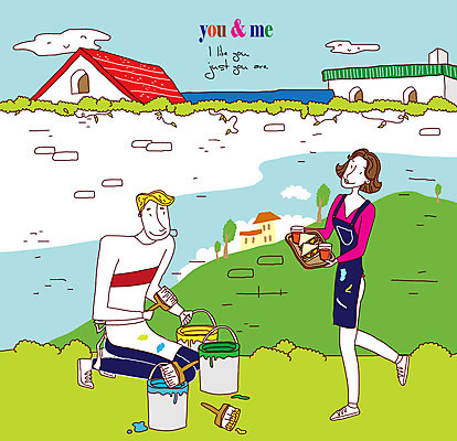 EPS 주간 구름 건축물 커플 여자 남자 건축 감정 벽 일러스트 하늘 주택 사랑 미술 미소 웃음 사람 20대 성인 야외 두명 건물 30대 담장 페인트 색칠 칠 페인트칠 그림 페인트통 페인트붓 성인만 국내일러스트 자연요소 관계 페인팅 문화예술 통 표정 청년 장년 붓 파일형식 벡터