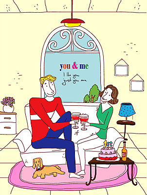 EPS 식물 동물 한마리 커플 여자 남자 꽃 감정 화분 반려견 와인잔 술잔 의자 일러스트 창문 포유류 술병 전등 조명 잔 실내 사랑 미소 웃음 사람 20대 성인 두명 컵 30대 반려동물 소파 케이크 와인 스탠드 개 강아지 서랍장 건배 성인만 국내일러스트 1 식기 가구 관계 병_용기 디저트 주류 표정 청년 내부 장년 파일형식 벡터