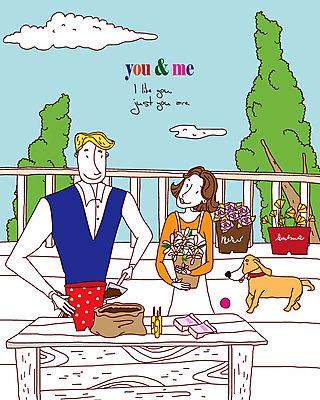 EPS 주간 나무 식물 동물 구름 커플 여자 남자 감정 화분 반려견 일러스트 포유류 하늘 사랑 미소 웃음 사람 20대 성인 야외 두명 30대 울타리 개 강아지 성인만 국내일러스트 자연요소 관계 표정 청년 장년 담장 반려동물 파일형식 벡터