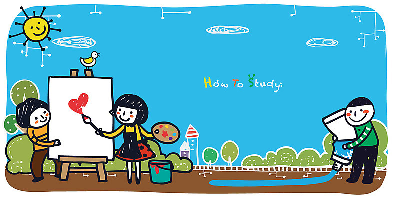 EPS 나무 구름 학생 여자 어린이교육 교육 남자 종이 초등학생 어린이 일러스트 조류 주택 초등교육 미술 미소 웃음 사람 소녀 소년 세명 친구 태양 물감 미술도구 붓 팔레트 물통 이젤 그림 도화지 미술교육 어린이만 국내일러스트 자연요소 식물 동물 관계 문화예술 표정 건물 오브젝트 파일형식 벡터