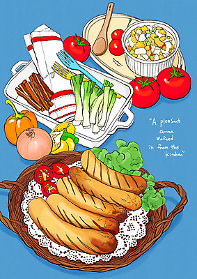 PSD 그릇 접시 음식 포크 토마토 채소 라인일러스트 일러스트 식재료 방울토마토 양파 피망 파프리카 요리 사람없음 바구니 숟가락 샐러드 소시지 냅킨 레시피 파 국내일러스트 식기 수저 가공식품 파일형식