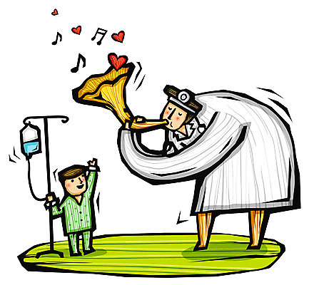 EPS 캐릭터 남자 어린이 악기 음악 연주 음표 일러스트 홍보캐릭터 의학 병원 사람 20대 성인 두명 치료 환자 의사 하트 링거 알림 나팔 판화 환자복 반사경 남자만 국내일러스트 일러캐릭터 모양 기호 옷 의료기기 문화예술 미술 청년 의료진 파일형식 벡터