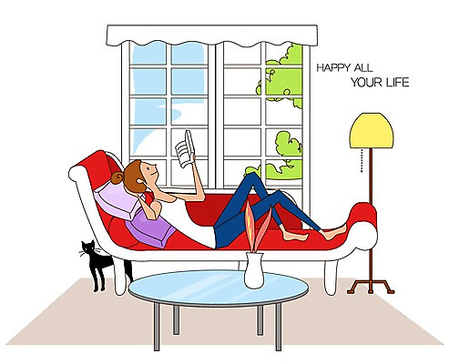 EPS 식물 동물 한마리 우먼라이프 라이프스타일 여자 화분 쿠션 일러스트 창문 포유류 베개 탁자 휴식 한명 사람 20대 성인 취미 라이프 책 반려동물 소파 독서 고양이 스탠드 여자만 여자한명만 성인여자만 청년만 청년여자만 성인한명만 청년여자한명만 성인여자한명만 성인만 국내일러스트 1 가구 컨셉 의자 침구 조명 청년 생활 파일형식 벡터