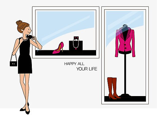 EPS 우먼라이프 라이프스타일 잡화 옷 여자 패션 구두 신발 가방 일러스트 목걸이 장신구 부츠 한명 사람 20대 성인 라이프 쇼핑 뷰티 상점 핸드백 옷걸이 보석 여성복 쇼윈도 옷가게 여자만 여자한명만 성인여자만 청년만 청년여자만 성인한명만 청년여자한명만 성인여자한명만 성인만 국내일러스트 1 청년 생활 전시 광석 파일형식 벡터