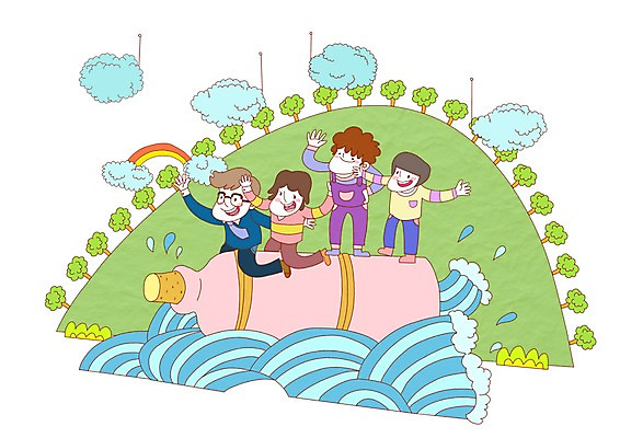 PSD 나무 식물 구름 라이프스타일 여자 남자 행복 어린이 무지개 일러스트 가족 유리병 사랑 미소 웃음 사람 소년 여러명 물 가족라이프 병 언덕 코르크 어린이만 국내일러스트 자연요소 식기 감정 다수 관계 병_용기 표정 생활 파일형식