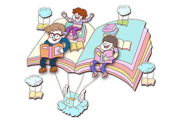 PSD 구름 라이프스타일 여자 남자 행복 어린이 일러스트 가족 사랑 미소 웃음 사람 소년 책 세명 독서 가족라이프 어린이만 국내일러스트 자연요소 감정 관계 표정 생활 파일형식