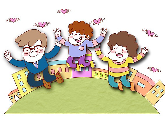 PSD 라이프스타일 건축물 여자 남자 건축 행복 어린이 일러스트 가족 사랑 미소 웃음 사람 소년 건물 세명 마을 점프 하트 가족라이프 어린이만 국내일러스트 모양 감정 관계 모션 표정 생활 파일형식