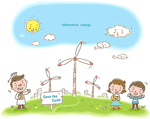 EPS 주간 구름 건축물 여자 남자 건축 초등학생 어린이 일러스트 미소 웃음 사람 소녀 소년 20대 성인 야외 건물 세명 30대 태양 자연보호 그린캠페인 팻말 에너지 그린에너지 환경보전 에너지절약 풍력발전소 국내일러스트 자연요소 학생 캠페인 자연 프레임 표정 청년 장년 발전소 절약 풍력에너지 보호 사회이슈 파일형식 벡터