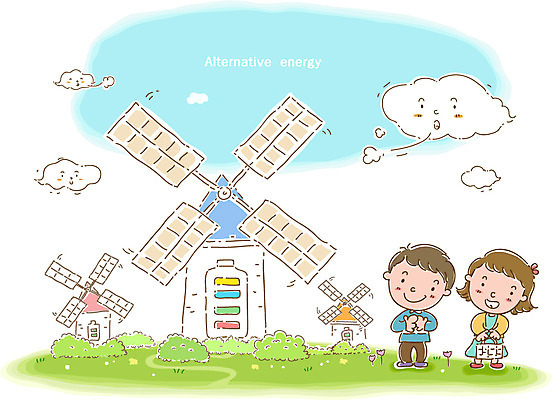 EPS 주간 식물 구름 시설물 건축물 공공시설 여자 남자 건축 초등학생 어린이 일러스트 미소 웃음 사람 소녀 소년 야외 두명 건물 자연보호 그린캠페인 풍차 에너지 풀 그린에너지 환경보전 에너지절약 풍력발전소 수력발전소 어린이만 국내일러스트 자연요소 학생 캠페인 자연 표정 발전소 절약 풍력에너지 보호 사회이슈 시설 파일형식 벡터